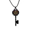Exportación Transfronteriza Estilo Gótico Hécate Diosa de la Marcha Collar de Cadena de Cuero Negro Collar con Llave y Logo