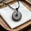 Colgante de Obsidiana Natural Pixiu, Colgante de Obsidiana Dorada de la Paz, Placa de Obsidiana de Paz y Seguridad, Colgante de Joyería Unisex