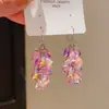 Pendientes de Borla de Cristal de Resina Incrustados de Diamantes con Forma de Rombo Lujo Accesible Ganchos de Oreja de Gama Alta Moda Personalizable Pendientes Versátiles para Mujer