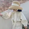 Sombrero de Paja para Niños, Sombrero de Paja de Rafia de Verano, Nuevo Sombrero de Sol Retro Francés, Elegante Estilo Hepburn, Dulce Diseño de Lazo para Salidas