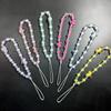 Cordón de Cuentas Cortas de Colores en Forma de Corazón Cordón Hecho a Mano con Cuentas Cordón para Funda de Teléfono Llavero Cordón de Marca Cadena para Colgar