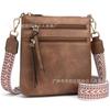 Bolso Nuevo para Mujer con Solapa de Bolsillo con Múltiples Cremalleras, Pantalones Verticales, Bolso de Hombro para Mujer, Textura de Alta Gama, Bolso Bandolera, Jacquard, Bolso con Correa Ancha para el Hombro