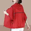 Ropa Protectora del Sol con Capucha Delgada de Verano para Mujer 2025 Nueva Llegada Ropa de Abrigo Holgada de Manga Larga Transpirable Talla Grande Top Ropa Protectora del Sol