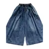 Primavera y Otoño Sueltos Talla Grande Jeans Linterna Mujer 2024 Nuevo Cintura Alta Pierna Ancha Casual Slim Recortados Culottes Mujer