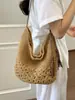 Bolso Tejido Hueco Estilo Bosque Modelo Nuevo 2026 Gran Capacidad Estilo Perezoso Bolso de Hombro para Debajo del Brazo Bolso de Playa para Vacaciones en la Costa