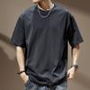 Camiseta Lisa Estilo Americano, Moda do Dia a Dia, Limpa e Versátil, Camiseta Básica de Manga Curta 100% Algodão Masculina, Corte Solto