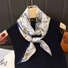Bufanda fina elegante de moda para mujer, bufanda pequeña de seda, decorativa, para primavera y otoño, combina con todo, coreana, fina, estrecha, con cinta biselada.