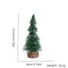 Árbol de Navidad Mini Verde y Blanco Adorno de Escritorio Árbol de Cedro Navideño Árbol de Pino Blanco Artificial Flockado Decoración