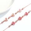 Pulseira de Trevo de Quatro Folhas Feminina Prata 925 Esterlina Coração Cristal Rosa Branco Doce Design de Nicho Ins Estilo Distinto Joia de Mão para Namorada