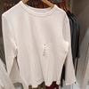 Otoño 2024 Nueva camiseta de mujer de cuello redondo, elástica, suave y combinable, de manga larga, para uso interior y exterior, básica SY470123