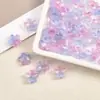 Contas de Vidro Flor de Cerejeira Tridimensionais com Gradiente de 10mm com Furo Central, Contas Soltas Flor de Cinco Pétalas, Acessórios de Joias para Corrente de Celular DIY Feitos à Mão