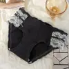 Ropa Interior Femenina de Algodón Puro Estilo Deseo Puro Mariposa Doble con Ribete de Encaje, Cintura Media Algodón 100% Acanalado con Refuerzo Antibacteriano, Venta al por Mayor