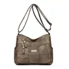 Bolso Transfronterizo para Mujer 2024 Nuevo Bolso para Madre de Mediana Edad Bolso de Hombro Versátil de Gran Capacidad Bolso Cruzado de Cuero Suave para Mujer