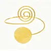 Pulsera de Brazo Metálica Brillante Transfronteriza Europea y Americana, Brazalete de Brazo Abierto de Ola de Moda de Nicho, Popular en Europa y América, Decoración de Brazo