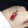 Pendientes, collar y anillo de diamantes rojos de alta calidad con rubí de imitación engastado en oro rosa, regalo de Año Nuevo para mujer, gran oferta transfronteriza