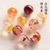 Cuentas de Cristal de Resina Natural Semiacabadas Redondas Rojas y Amarillas Cuentas Sueltas Accesorios Joyería Hecha a Mano con Cuentas Venta al por Mayor Cristal Amarillo