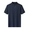Camisa Masculina de Seda de Gelo Manga Curta 2025 Nova Camisa de Verão Respirável Secagem Rápida Top Meia Manga Camiseta Meia Zíper Manga Curta
