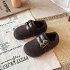 Sapatos Birkenstock de Flanela Escovada para Crianças Sapatos de Algodão com Acolchoamento de Veludo para Inverno Moda Simples Sapatos de Pelo Sola Macia Quentes Mocassins Mary Jane
