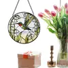 Atrapasoles de Vidrio de Colores de Colibrí y Lirio del Valle, Decoración Redonda para Colgar en la Ventana, Exclusivamente para Decoración del Hogar