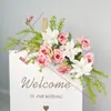 Celebración de Boda Banquete de Compromiso Letrero de Bienvenida Tablero KT Decoración Floral Artificial Arreglo de Flores Artificiales Ceremonia de Entrega Ambiente