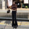 Pantalones de Forro Polar para Otoño e Invierno Young Orange# Spice Girls Micro Lara para Mujer de Cintura Baja Ajustados Adelgazantes Elegantes a la Moda Versátiles en Forma de Herradura