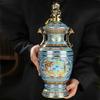 Botella de Vino de Cerámica de Jingdezhen 2.5kg Jarra de Vino Artesanal Esmalte Botella Ciruela Dragón y Fénix Vinoteca Hogar Olla de Vino Sellada