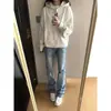 Sudadera con capucha y cremallera estilo americano para primavera y otoño, retro, moderna, adecuada para parejas, corte holgado, efecto adelgazante, cubre el cuerpo, estilo callejero, casual