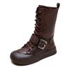 Shanghai Jiejie 2024 Inverno Nova Moda Retro Personalizado Botas Finas Nicho Luxo Leve Botas de Cavaleiro Sapatos Confortáveis Femininos