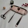 Herramienta para Vela de Aromaterapia Bronce Rojo Juego de 4 Piezas Mecha Portamechas Cortador de Velas Tapa Apagavelas Gancho de Campana Bandeja