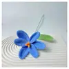 Hilo de Ganchillo Flor de Tulipán Abierta Floreciendo Ramo Producto Terminado Arreglo Floral de Simulación Jarrón con Ramo Regalo