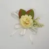 Flores de Muñeca de Peonía e Hortensia Vintage Estilo Europeo y Coreano para Novias y Damas de Honor, y Boutonnières de Boda Hechos a Mano para Novios y Padrinos