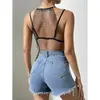 AYJ2026 Chaleco Negro de Malla con Pedrería sin Mangas Ajuste Holgado para Mujer Estilo Europeo y Americano con Espalda Abierta Y20569