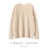 Suéter de Cachemir Puro Estilo Nuevo, Cachemir Cepillado, Cuello Redondo Holgado, Suéter Base para Mujer, Engrosado para Abrigo de Invierno, Adecuado como Prenda Exterior