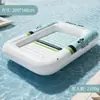 Cama inflável flutuante de acampamento, barco pequeno inflável, espreguiçadeira de praia, tapete flutuante adulto para exterior, flutuador de PVC dobrável para piscina
