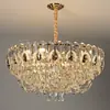 Lámpara de araña de lujo estilo francés para sala de estar, recibidor, estudio, lámpara de cristal galvanizado de arte en hierro de alta gama elegante para dormitorio principal y comedor
