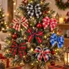 Em estoque vendas diretas Natal gravata borboleta xadrez escocês acessórios fita tecida fita DIY joias acessórios de vestuário lingerie
