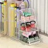 Cesta de Almacenamiento para Esterilla de Yoga Estante de Almacenamiento para Equipos Deportivos y de Fitness Carrito Pequeño de Hierro con Ruedas para Bádminton Hogar