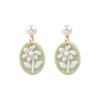 Pendientes de plata 925 con forma de aguja, estilo japonés y coreano, de aleación, con flores, para primavera y verano, 388