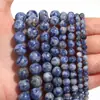 Pulsera Colgante de Cuentas Redondas con Puntos Blancos y Azules para el Hogar Accesorios de Joyería de Cuentas Sueltas Material Semiacabado Hecho a Mano DIY Venta al por Mayor