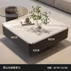 Mesa de Centro Combinada em Ardósia para Apartamentos Grandes e Pequenos, Quadrada, Estilo de Luxo Leve, para Sala de Estar, Uso Doméstico, Vidro Minimalista de Alta Qualidade, Novo Modelo 2024