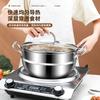 Wok Doméstico de Fondo Plano de Acero Inoxidable Grado Alimenticio 18-10, Sin Recubrimiento, Sartén Antiadherente, Espesado para Uso en Inducción