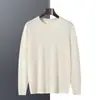 Suéter de punto para hombre 100% cachemira pura con cuello redondo, nuevo suéter de punto grueso liso para Otoño/Invierno, capa base casual de negocios