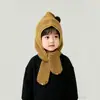 Bufanda de Punto para Niños con Gorro Integrado Otoño e Invierno Gorro Cálido para Protección de Orejas para Niños y Niñas Rayado Estilo Coreano Lindo Gorro de Lana