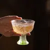 Taza Alta de Alta Gama Hecha en Fábrica con Patrón de Durazno y Loto, Cristalería Tradicional, Taza Maestra Premium Hecha a Mano para Cata de Té