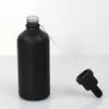 Venta al por mayor del fabricante Botella gotero de vidrio negro mate portátil de 10 ml Botella de aceite esencial 30 ml Botella vacía rellenable a prueba de luz para muestras cosméticas