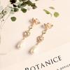Aretes Qingdao New Fashion Estilo K Barroco Retro Corazón Gema Perla para Mujer 262