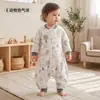 Saco de dormir grueso con contenido de seda para bebés para Otoño e Invierno, Saco de dormir de temperatura constante relleno de algodón de 200 g con piernas separadas para niños con mangas desmontables