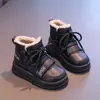 Botas de Neve Infantis Inverno Novo Estilo Unissex Crianças Plus Veludo Algodão Botas Moda Casual Botas Curtas Sola Grossa Antiderrapante Quente Sapatos de Inverno