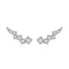 Brincos de prata esterlina 925 com design de nicho feminino, brincos pequenos e irregulares com diamante quebrado, brincos populares na internet e na fronteira entre países europeus e americanos