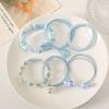 Paquete de 6 ~ Pequeños anillos de goma para el cabello, cuerdas para el cabello con tendones, lindas cuerdas para el cabello, accesorios para el cabello con cola de caballo de color caramelo Mori, venta al por mayor